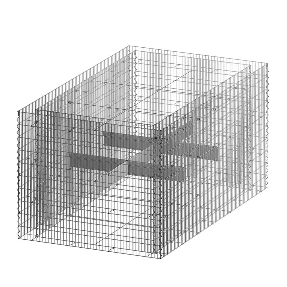 Parterre gabion rectangle 200 x 120 x 100 cm vide