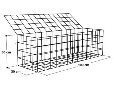 Gabion 100x30x30 (2), Mur gabion prix au mètre larg 30cm x H 30cm
